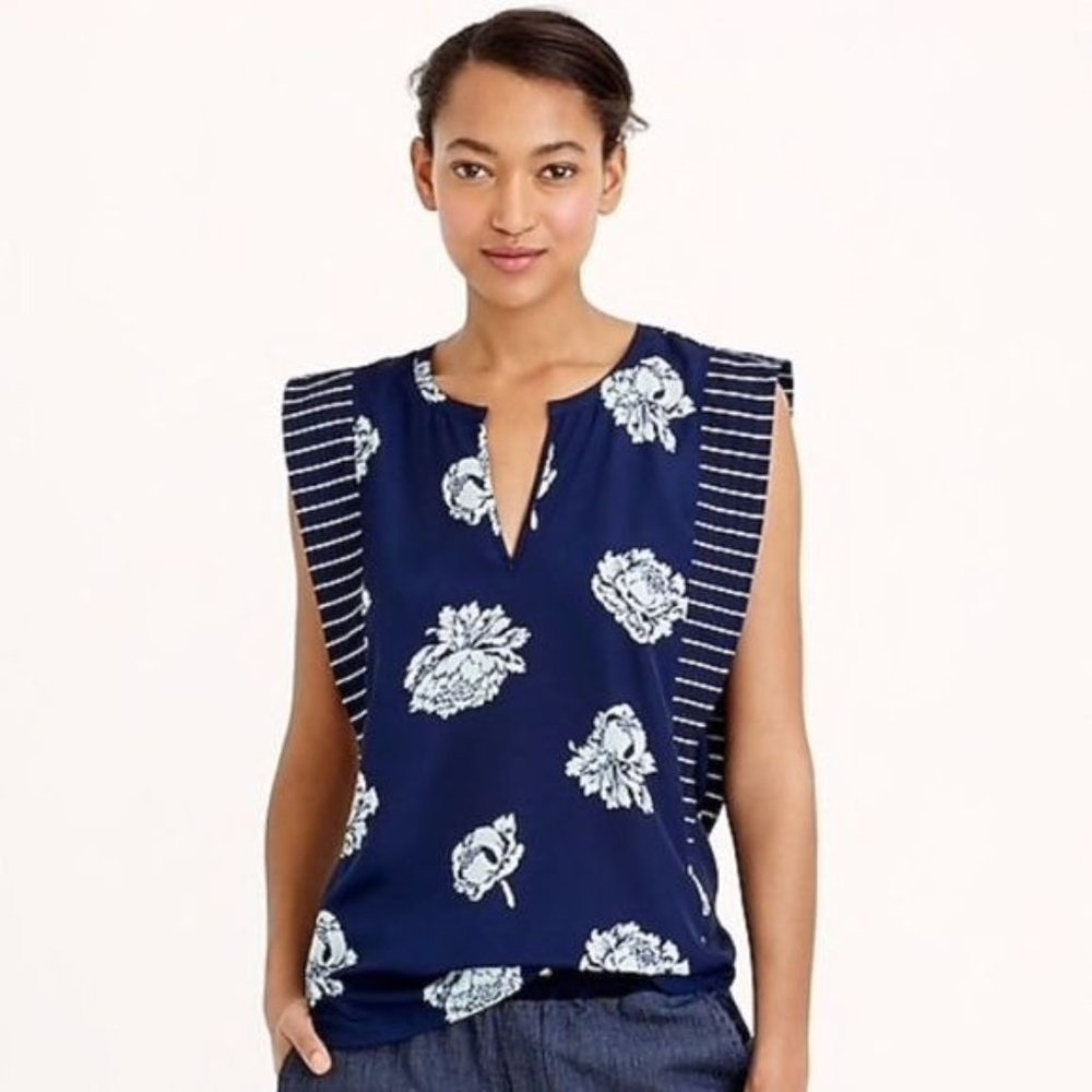 J. Crew ~ Graphic Peony blouse